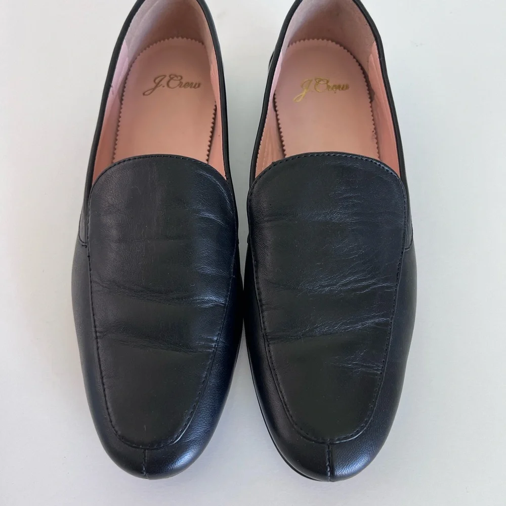 J. Crew‎ Women's Cecile Smoking Slipper in Leather Black